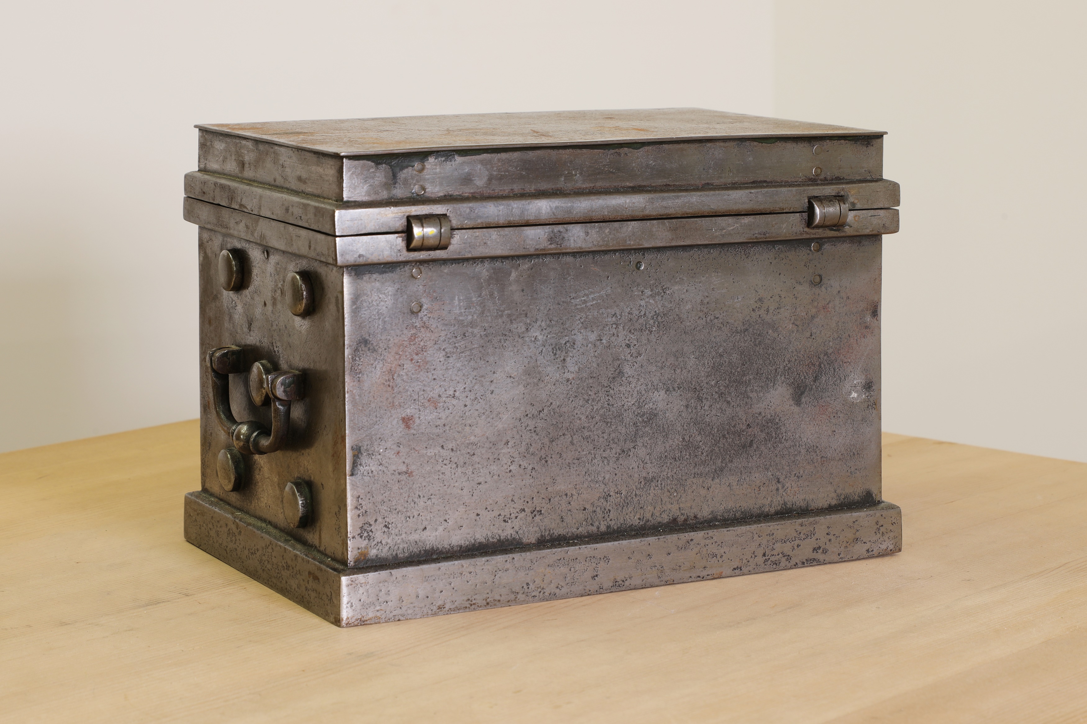 Lot 296 - A German polished steel strongbox,
