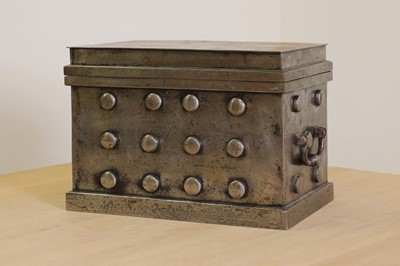 Lot 296 - A German polished steel strongbox