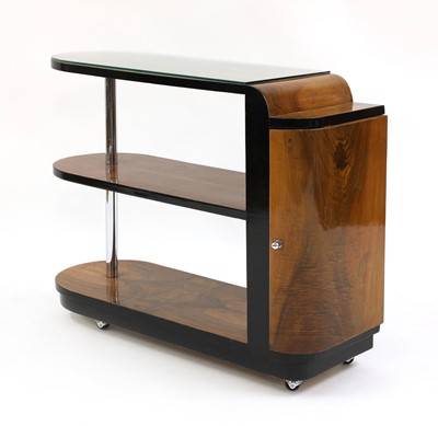 Lot 252 - An Art Deco walnut and ebonised stand