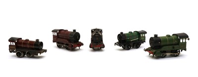 Lot 158A - A collection of playworn Hornby 'O' gauge tin toy railway items