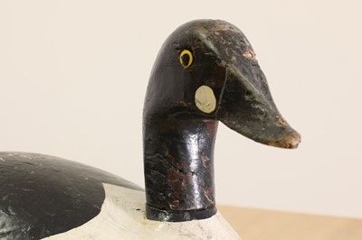 Lot 198 - A painted pine decoy duck
