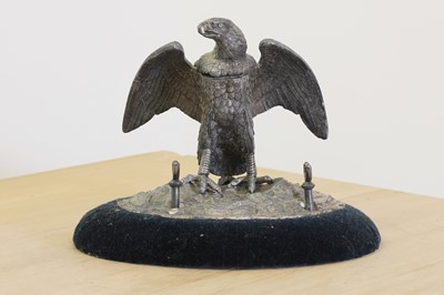 Lot 284 - A silver plated eagle desk stand