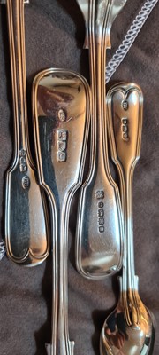 Lot 23 - A collection of silver Fiddle and Thread pattern cutlery