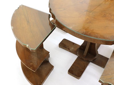 Lot 246 - An Art Deco burr walnut nest of tables