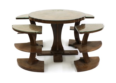 Lot 246 - An Art Deco burr walnut nest of tables
