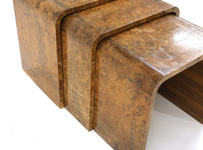 Lot 245 - An Art Deco burr walnut nest of three tables