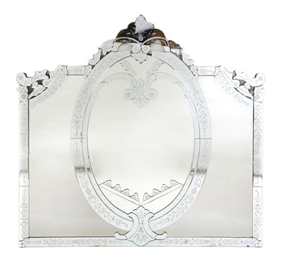 Lot 622 - A Venetian style multi-plate glass mirror