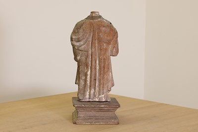 Lot 395 - A carved wood reliquary figure of St Denis the Martyr