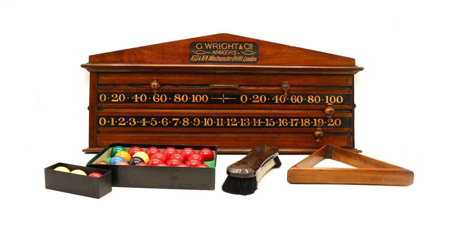 Lot 166 - A walnut snooker scoreboard