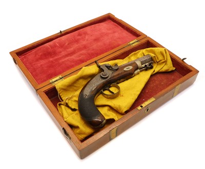 Lot 49 - A percussion pistol with swivel ramrod