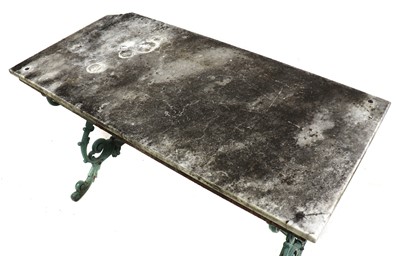 Lot 276 - A marble & cast iron conservatory table