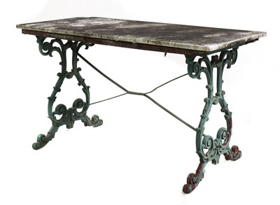Lot 276 - A marble & cast iron conservatory table