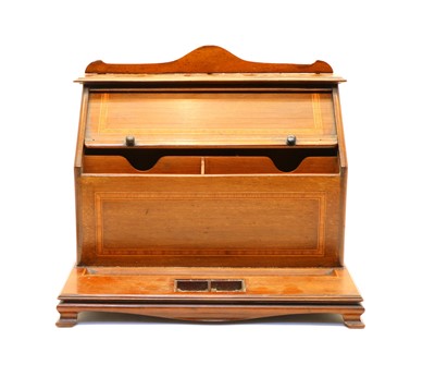 Lot 263 - An Edwardian mahogany inlaid stationery box