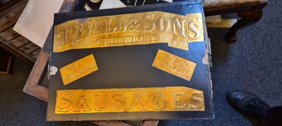 Lot 188 - A T Wall & Sons Sausages advertising sign