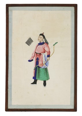 Lot 373 - A collection of eleven Chinese pith paper paintings