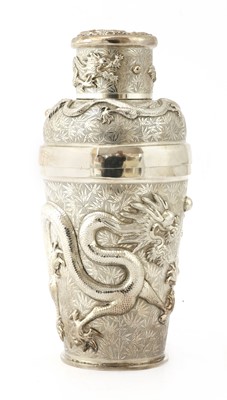 Lot 159 - A Chinese export silver cocktail shaker