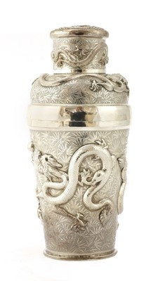 Lot 159 - A Chinese export silver cocktail shaker