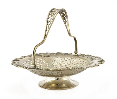 Lot 150 - A Chinese export silver swing-handled fruit basket