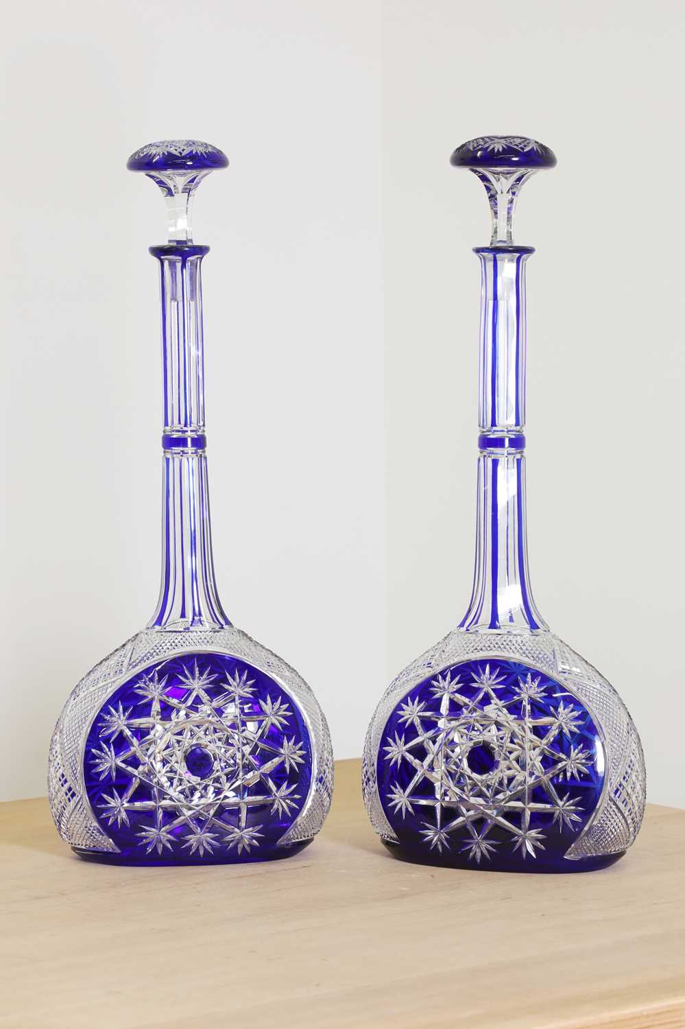 Lot 625 - A pair of Baccarat 'Tsar' pattern decanters