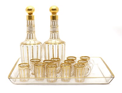 Lot 77 - A cut glass and gilt liqueur set