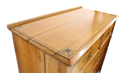 Lot 366 - An aesthetic movement pitch pine chest