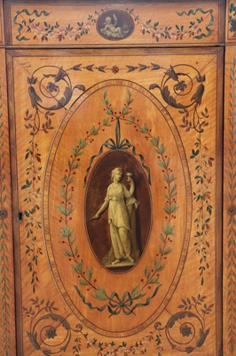Lot 70 - A pair of George III satinwood and crossbanded pier cabinets