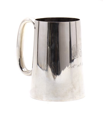 Lot 9 - A large silver christening mug