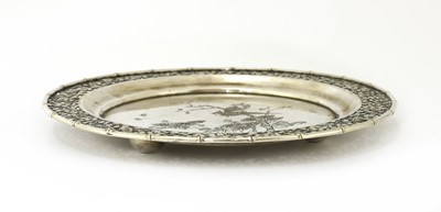 Lot 148 - A Chinese export silver salver