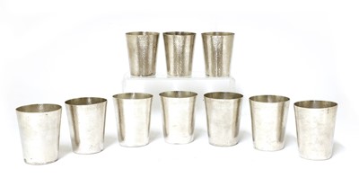 Lot 153 - A set of ten Chinese export silver vodka cups