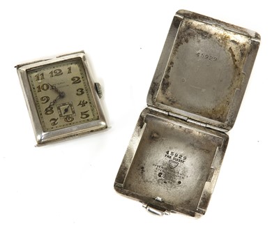 Lot 231 - An Art Deco sterling silver Juvenia mechanical purse watch