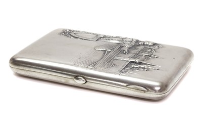 Lot 166 - A Russian silver cigarette case, by Alexander Piscaryev, c.1910