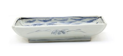 Lot 108 - A blue and white Imari rectangular bowl