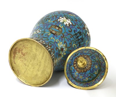 Lot 165 - A Chinese cloisonné vase and cover