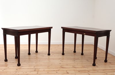 Lot 20 - A pair of mahogany console tables