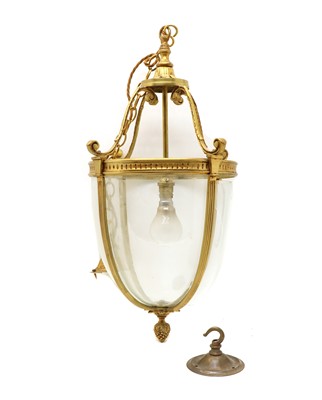Lot 344 - A Regency style brass and glass hall lantern