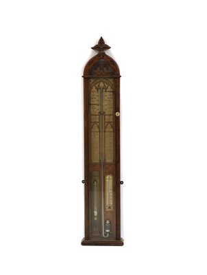 Lot 301 - A late Victorian oak Admiral Fitzroy barometer