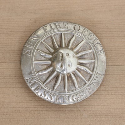 Lot 369 - A Victorian silver Sun Fire Office fireman's badge