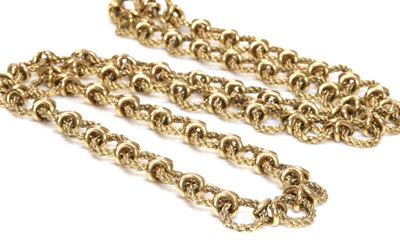 Lot 298 - A 9ct gold twisted wire and knot style necklace, c.1970
