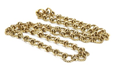 Lot 298 - A 9ct gold twisted wire and knot style necklace, c.1970