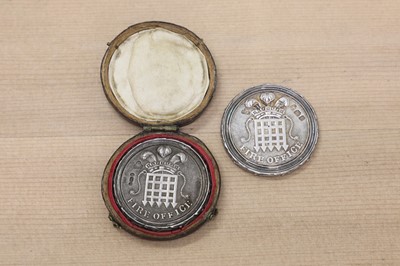 Lot 376 - A cased George III silver pass for the Westminster Fire Office