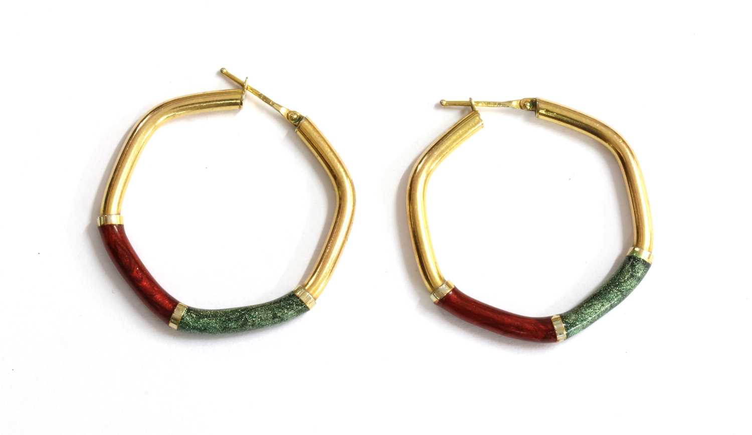 Lot 58 - A pair of 9ct gold hoop earrings