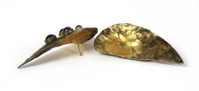 Lot 41 - A pair of sterling silver gilt amethyst earrings, by Eileen Coyne