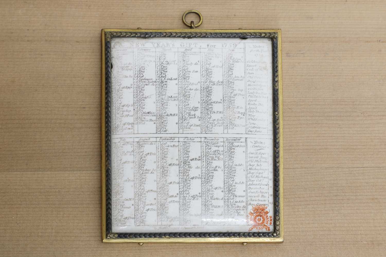 Lot 435 - An enamel calendar plaque by Anthony Tregent