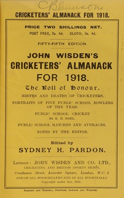 Lot 64 - WISDEN Cricketers' Almanack: 1918