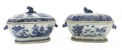 Lot 275 - Two Chinese blue and white tureens and covers