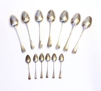 Lot 34 - A small collection of Georgian silver bright-cut engraved tablespoons