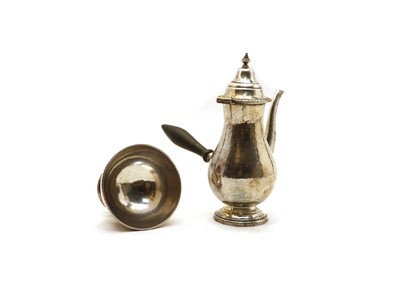 Lot 23 - A silver side-handle coffee pot and sugar bowl