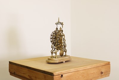 Lot 146 - A Victorian brass skeleton clock