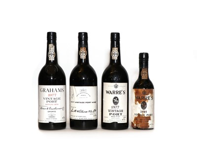 Lot 271 - Assorted Port: Grahams, Vintage Port, 1977, one bottle and three variously sized others (4)