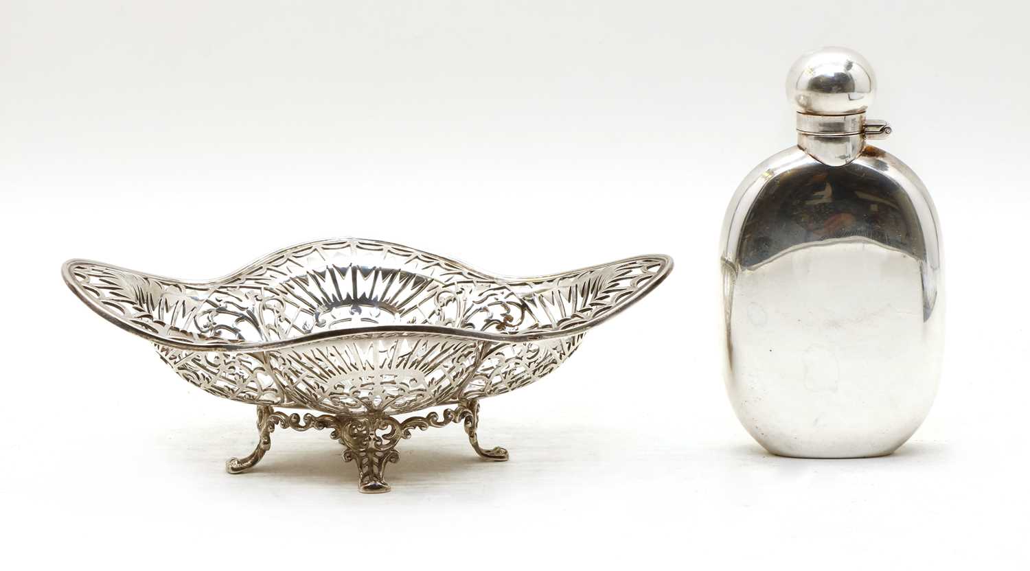 Lot 57 - A silver hip flask